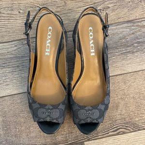 Size 6.5 Coach wedge sandals